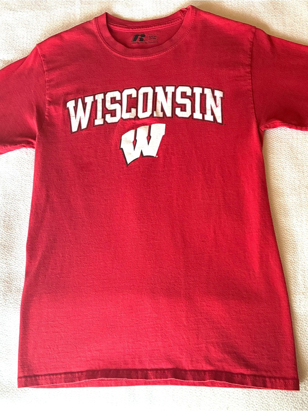 Russell Athletic Red Wisconsin Graphic Tee